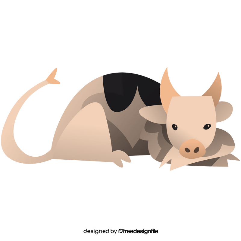 Cow animal lying clipart