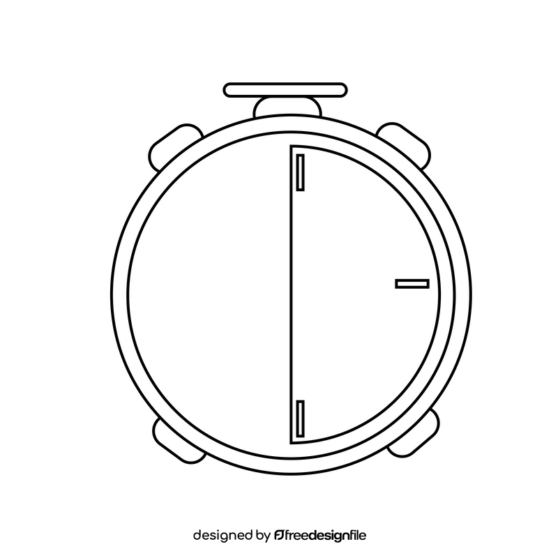 Stopwatch black and white clipart