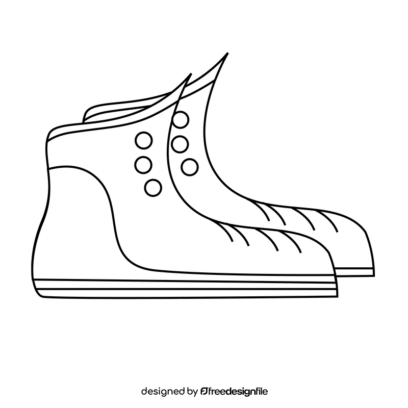 Wrestling shoes black and white clipart
