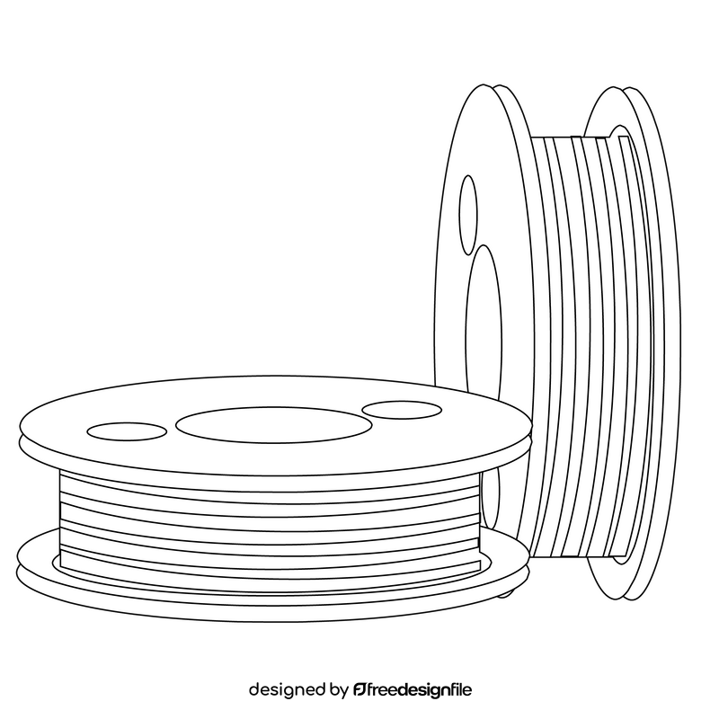 3D printing filament black and white clipart