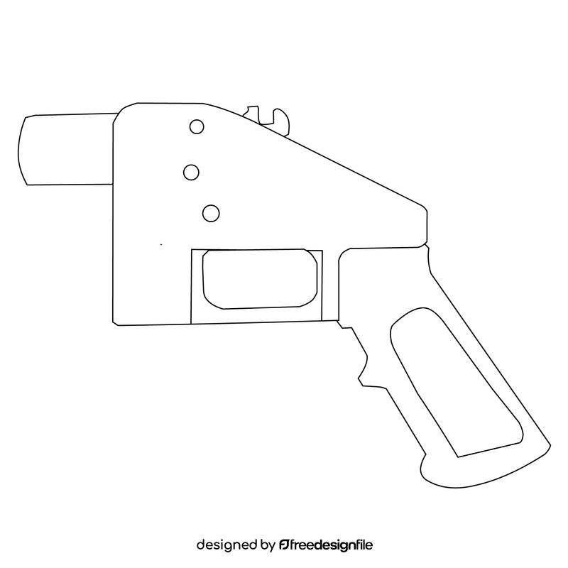 3d printed firearm, gun black and white clipart