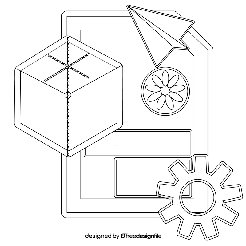 Project file black and white clipart