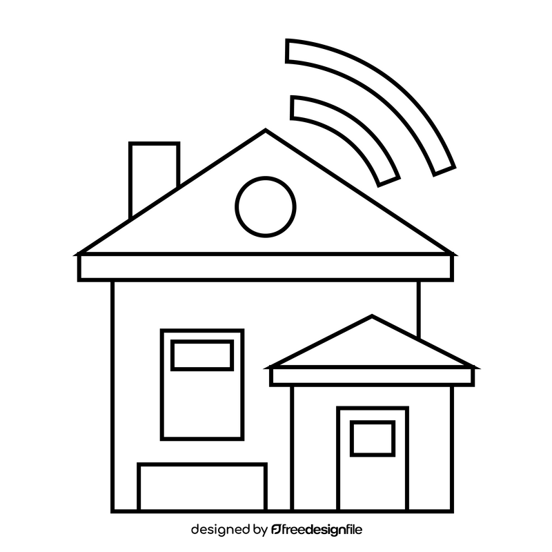 Smart Home artificial intelligence black and white clipart
