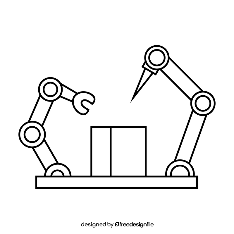 Artificial Intelligence Manufacturing Intelligence technology black and white clipart