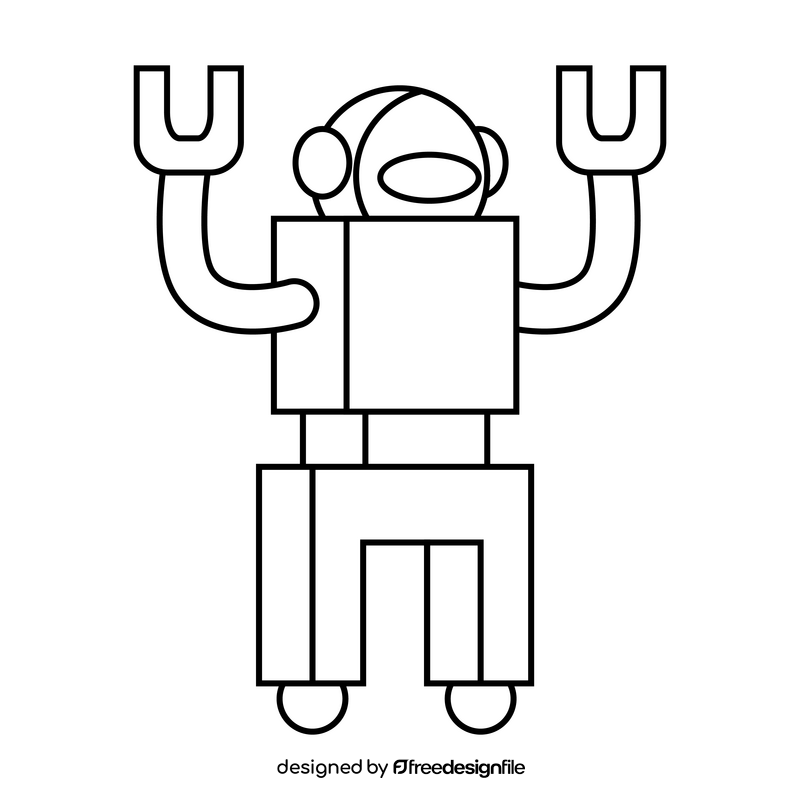 Artificial intelligence robotics black and white clipart