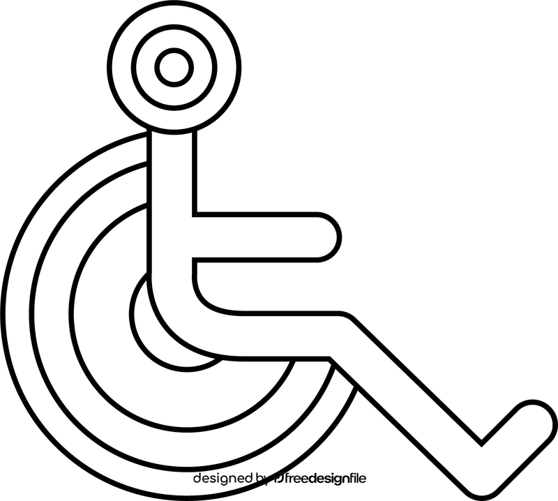 Accessibility wheelchair icon black and white clipart