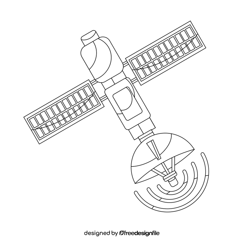 Satelite Signal black and white clipart