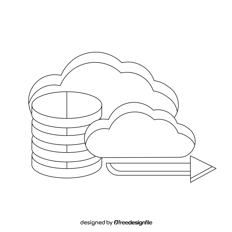 Big Data Cloud Storage black and white clipart