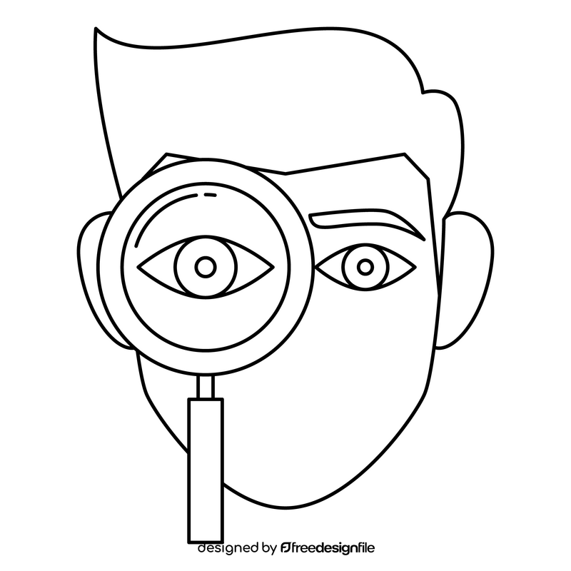 Biometric authentication eye scanner black and white clipart