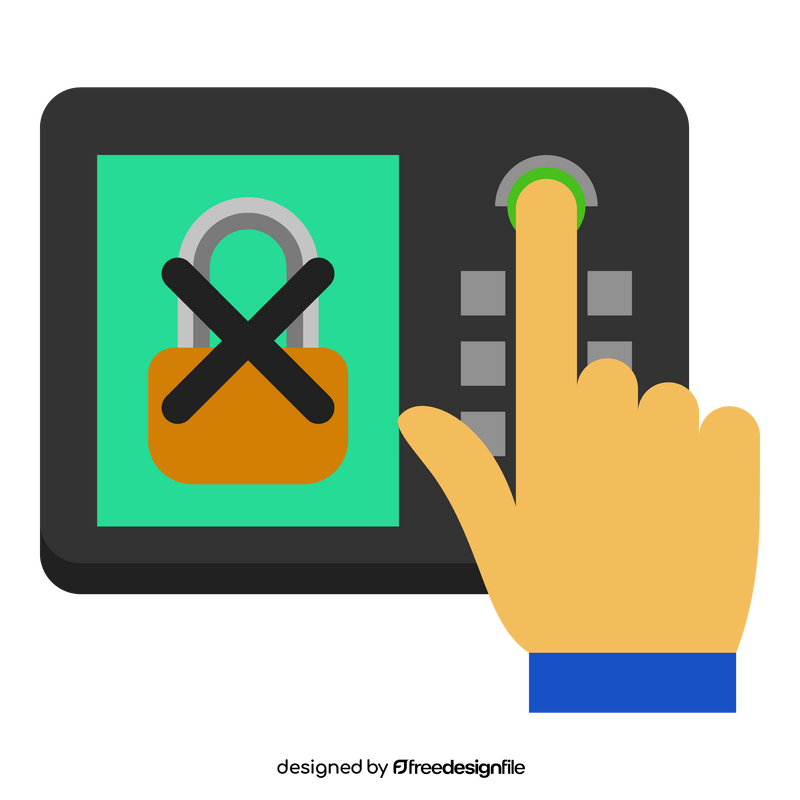 Biometric authentication rejected clipart