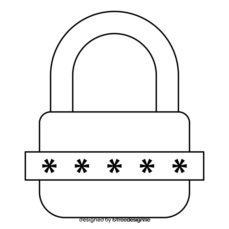 Biometric authentication PIN black and white clipart