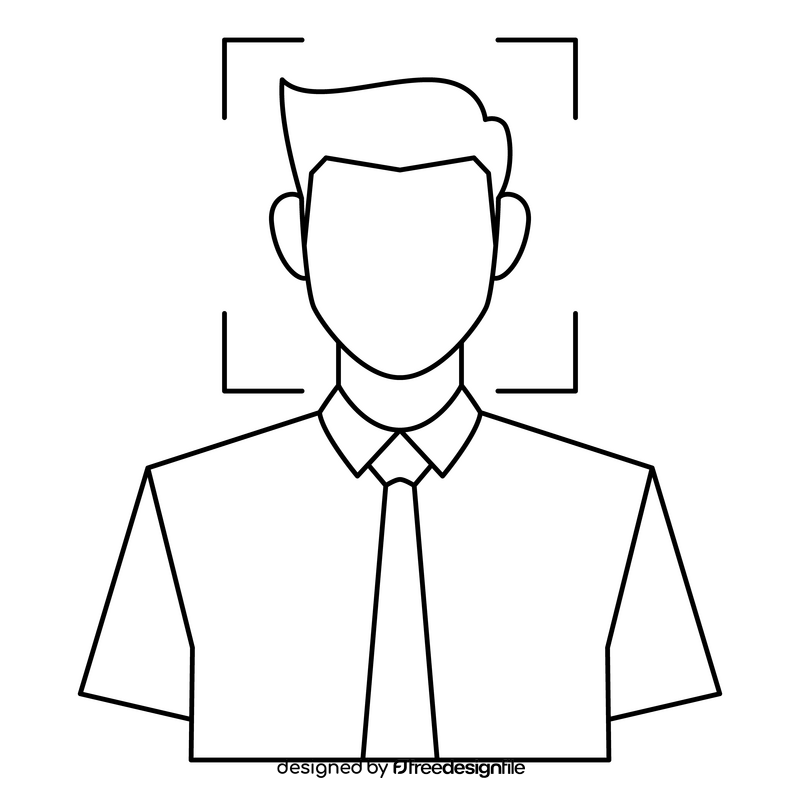 Biometric authentication face recognition black and white clipart