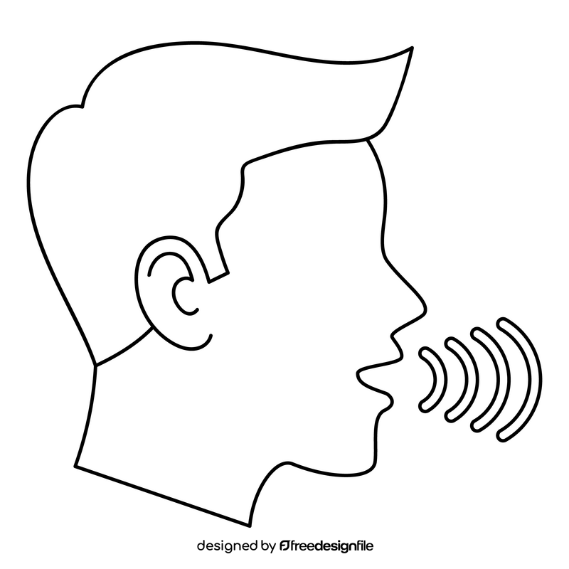 Biometric authentication Voice Recognition black and white clipart