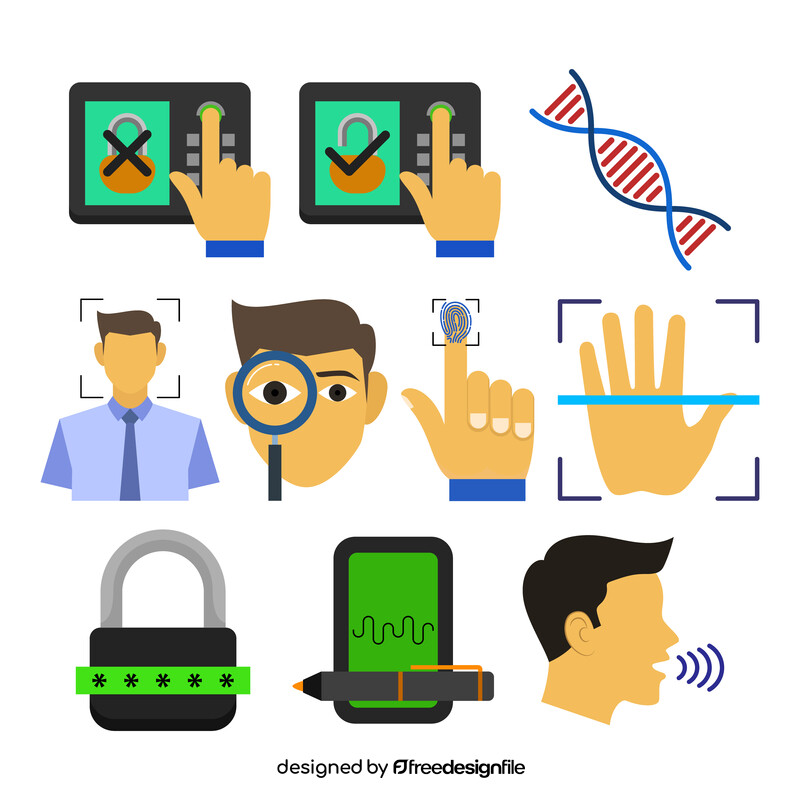 Biometric authentication icons vector