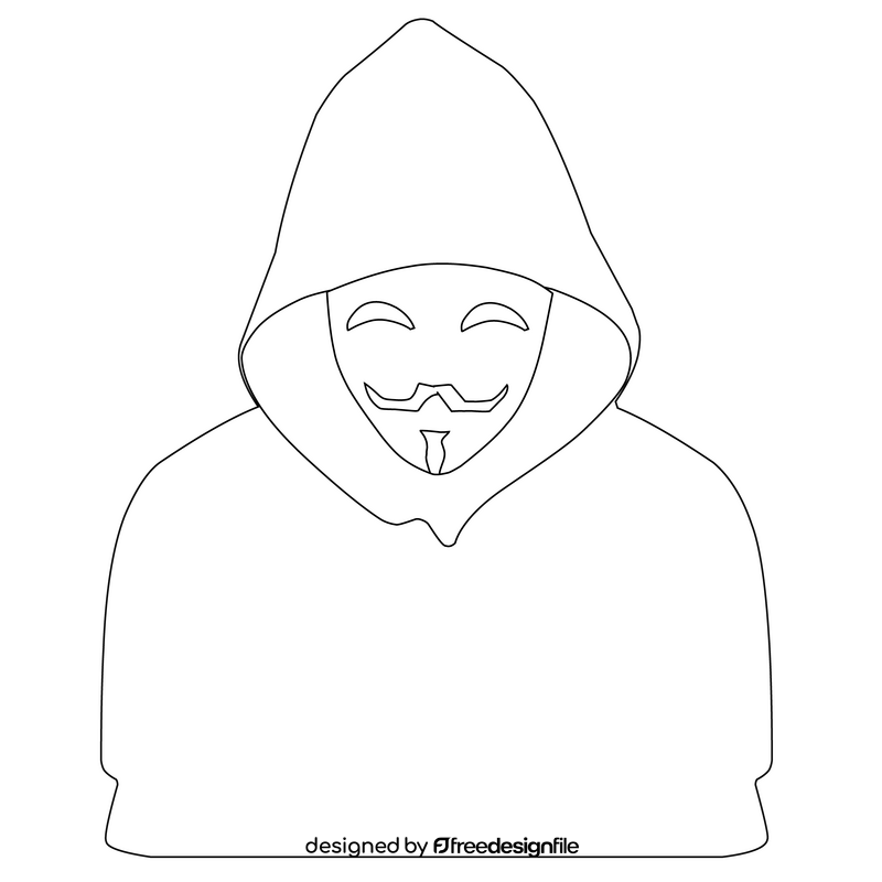 Anonymous black and white clipart