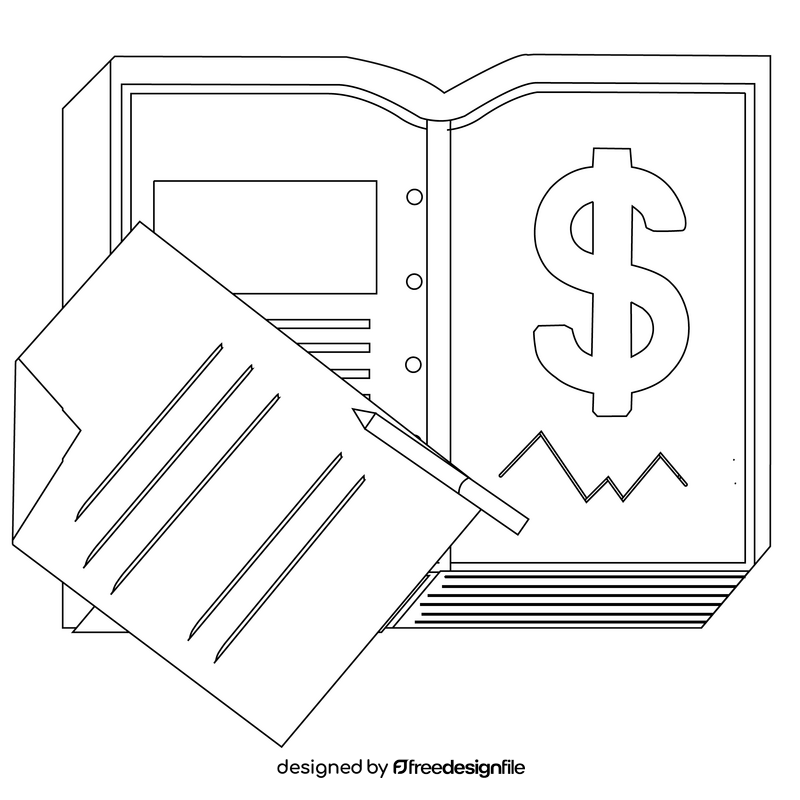 Distributed ledger black and white clipart