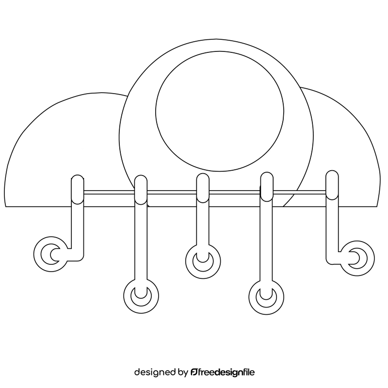 Cloud big data black and white clipart