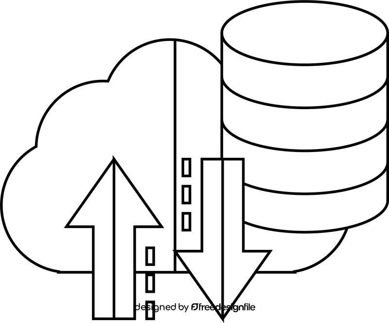 Cognitive Cloud Computing Cloud Computing black and white clipart