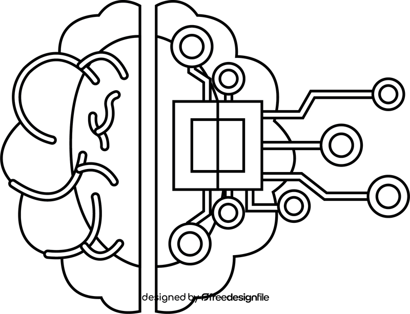 Cognitive Cloud Computing Cognitive Computing black and white clipart