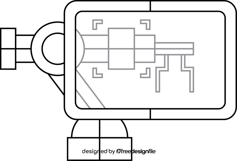 Cognitive Cloud Computing Augmented Reality black and white clipart