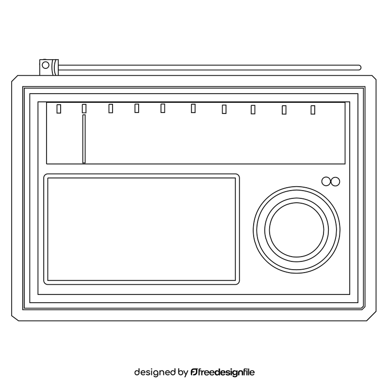 Radio black and white clipart