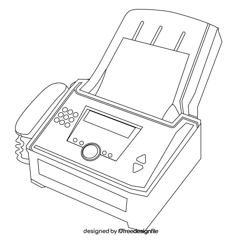 Fax black and white clipart