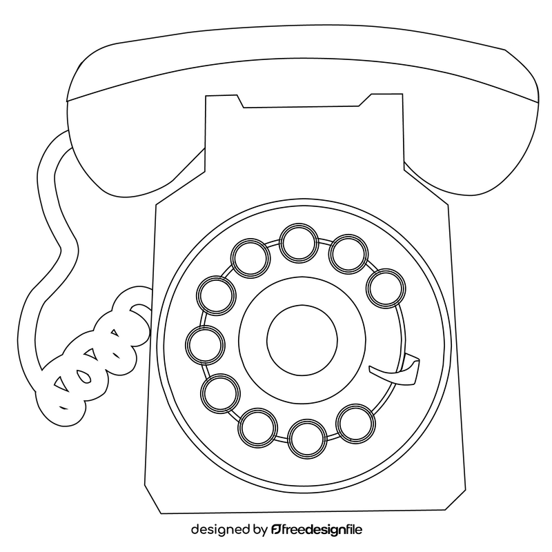 Telephone black and white clipart