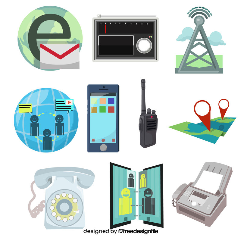 Communications technology icons vector