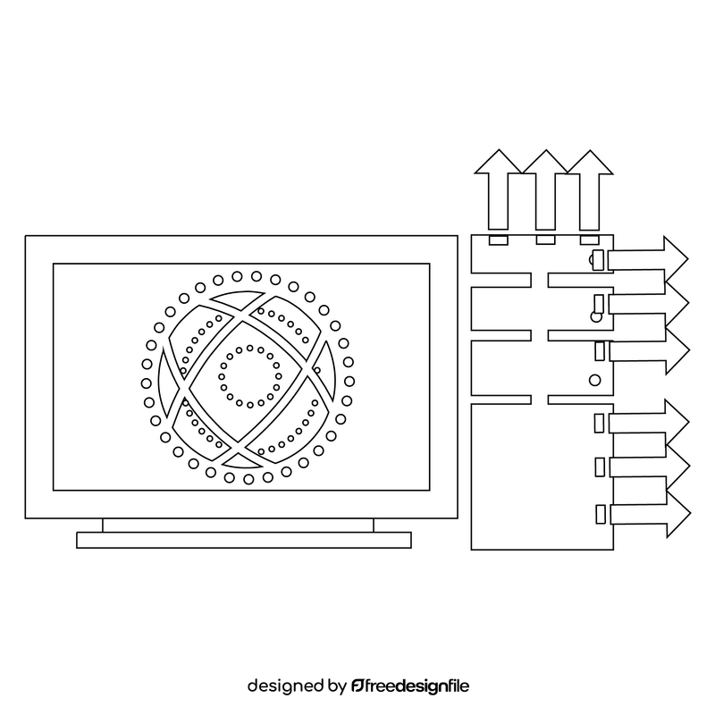 HTTP flood attack black and white clipart