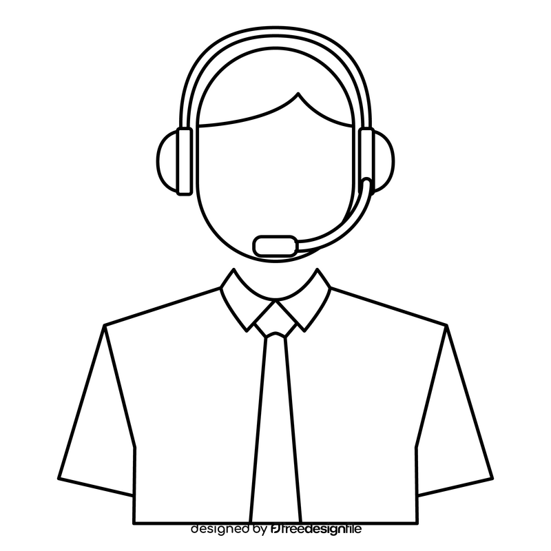 DevOps call center icon black and white clipart