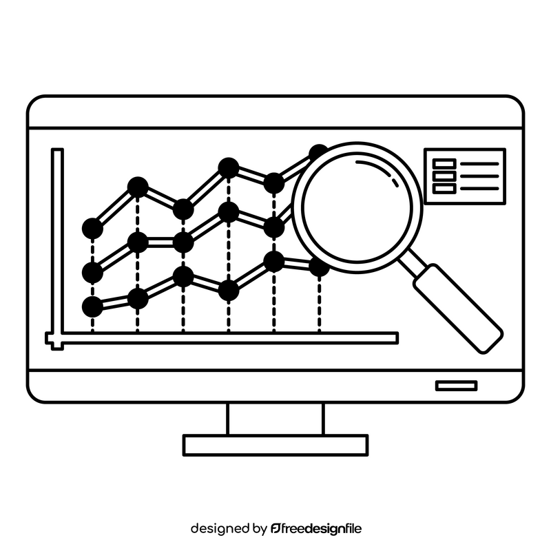 DevOps Monitoring black and white clipart