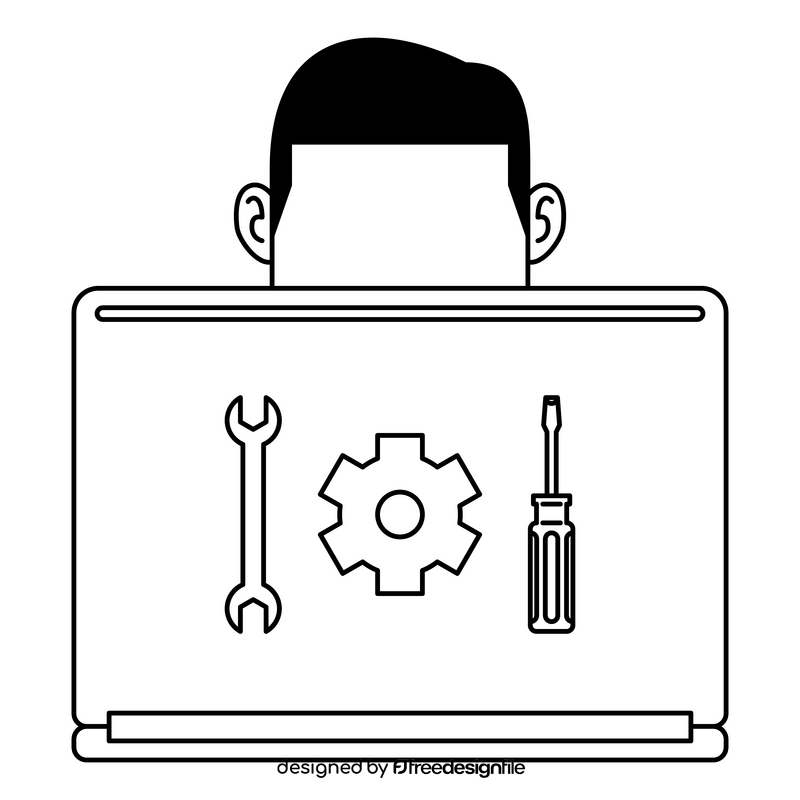 DevOps Operating black and white clipart