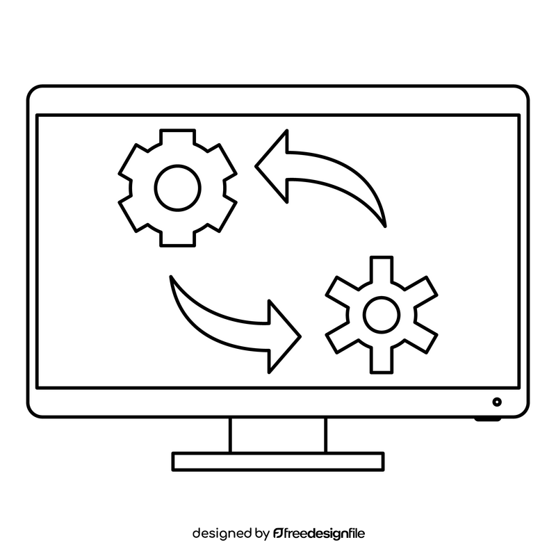 DevOps Testing black and white clipart