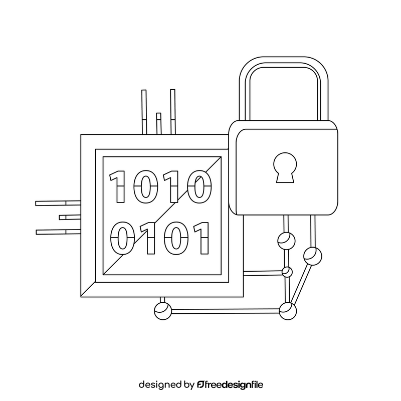 Encrypted icon black and white clipart