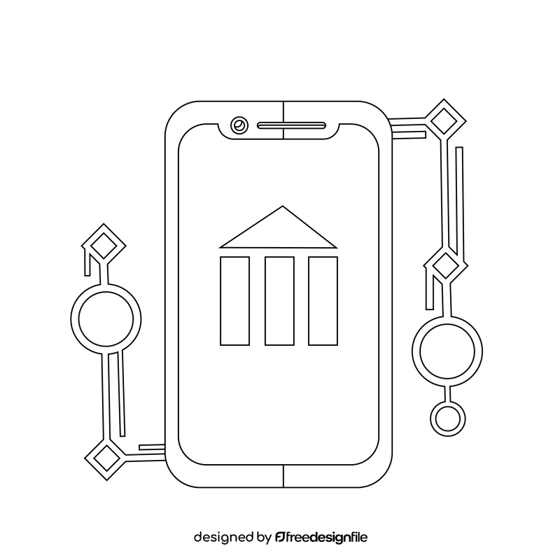 Digital Ledger icon black and white clipart