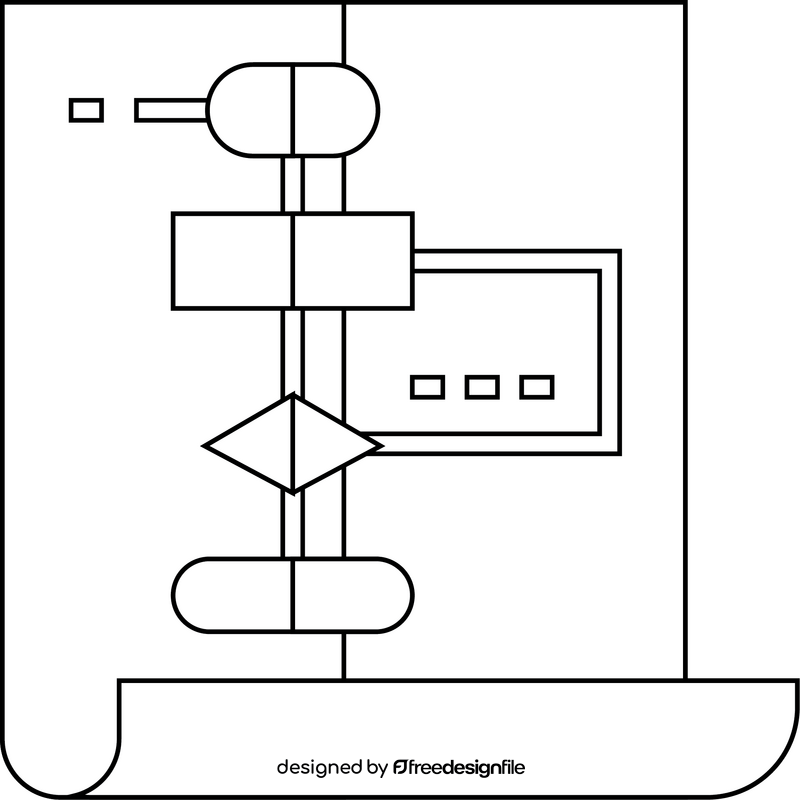 Data Science Algorithm black and white clipart