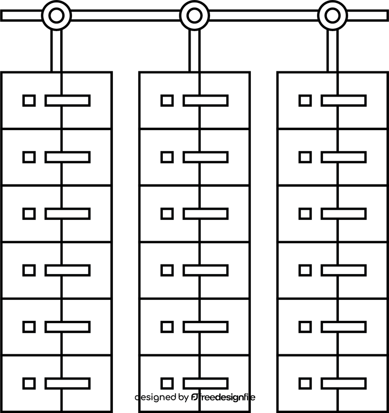 Data Science Data Base black and white clipart