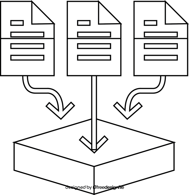 Data Science Data Collection black and white clipart