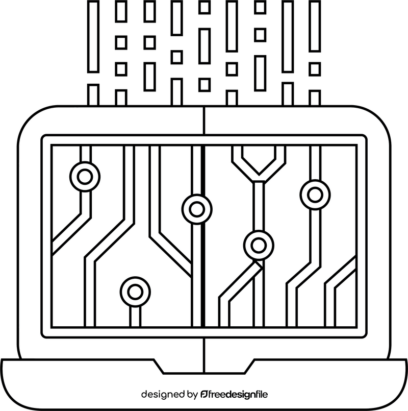 Data Science Computer Science black and white clipart