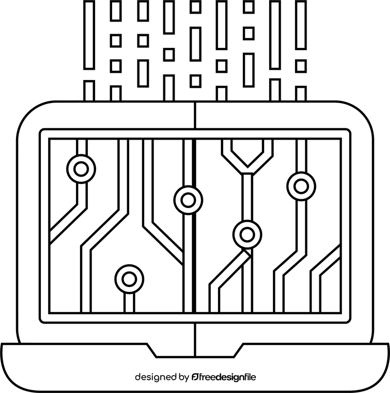 Data Science Computer Science black and white clipart