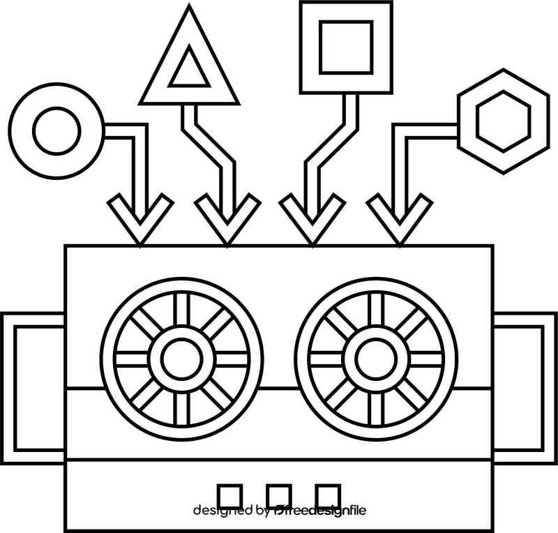 Data Science Deep Learning black and white clipart