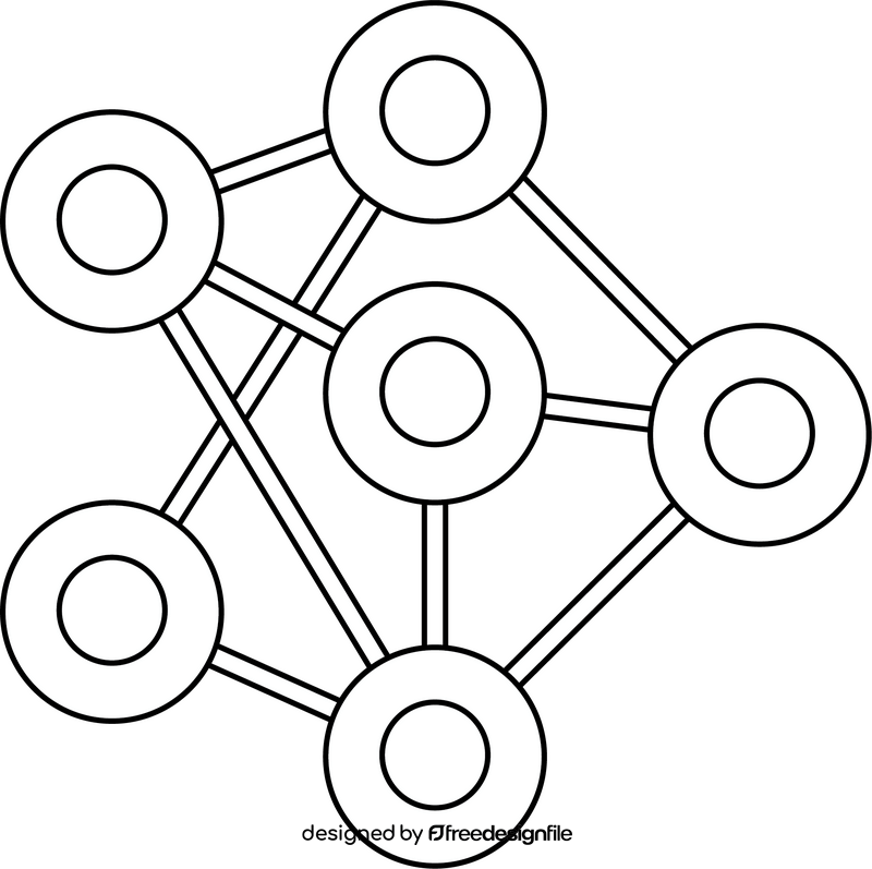 Data Science Neural Network black and white clipart