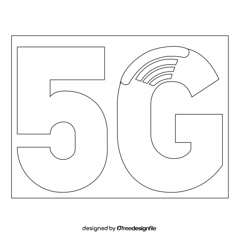 5G technology black and white clipart