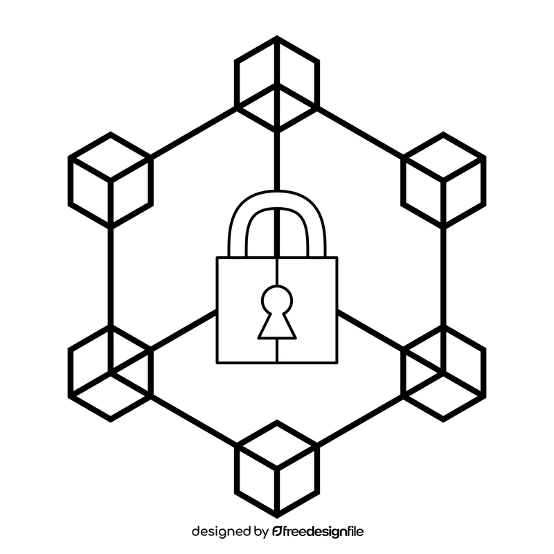 BlockChain icon black and white clipart