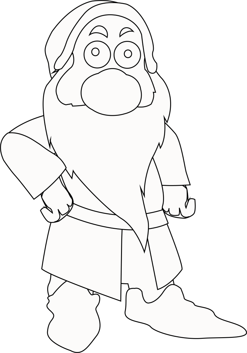 Dwarf black and white clipart