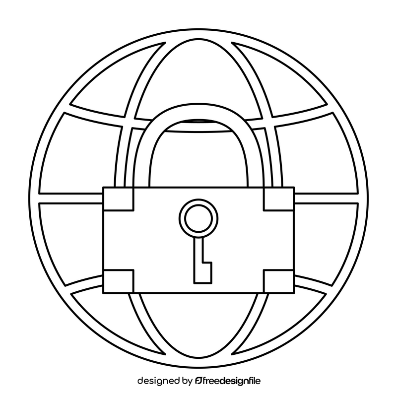 Encryption Technology Website icon black and white clipart