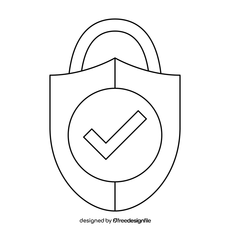 Secure Connecting icon black and white clipart