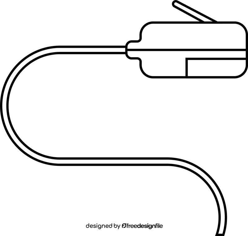 Network Cable icon black and white clipart