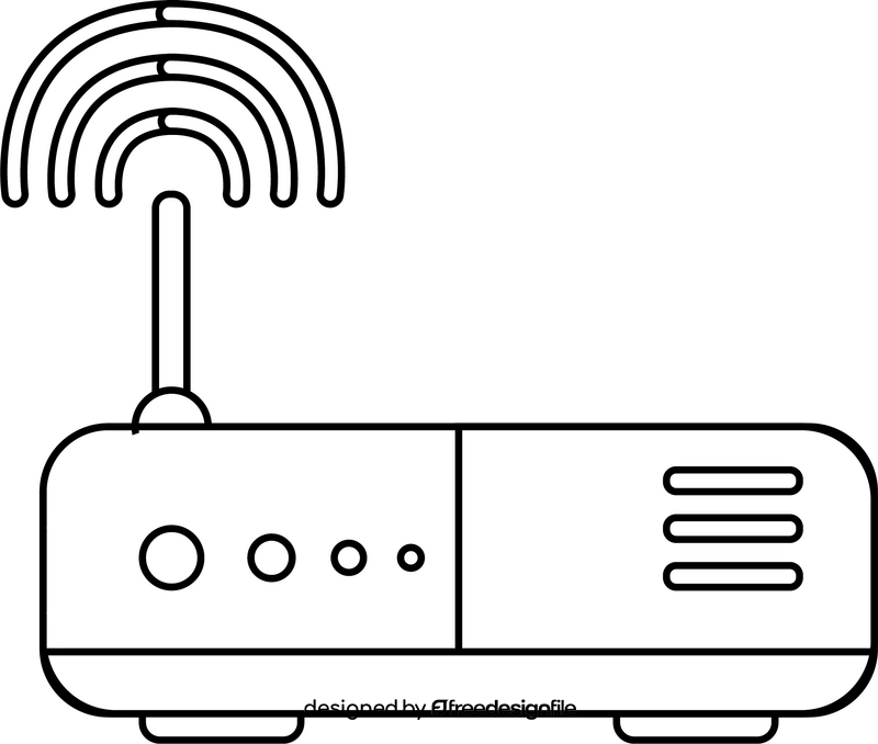Wifi Router icon black and white clipart