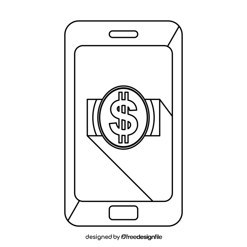 Digital Money icon black and white clipart